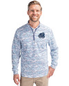 Old Dominion Monarchs College Vault - Cutter & Buck Traverse Stretch Eco Camo Print Quarter Zip Mens Pullover Indigo Front Thumbnail Image