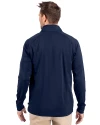Quinnipiac Bobcats Cutter & Buck Adapt Eco Knit Stretch Recycled Mens Quarter Zip Pullover Navy Blue Back Thumbnail Image