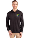 Southeastern Louisiana Lions Cutter & Buck Virtue Eco Pique Recycled Quarter Zip Mens Pullover Black Front Thumbnail Image