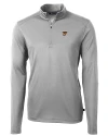Texas Rio Grande Valley Vaqueros Cutter & Buck Virtue Eco Pique Recycled Quarter Zip Mens Pullover Polished Medium Gray Mannequin Thumbnail Image