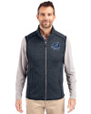 Old Dominion Monarchs College Vault - Cutter & Buck Mainsail Sweater-Knit Mens Full Zip Vest Liberty Navy Heather Front Thumbnail Image
