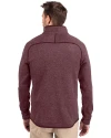 Texas State Bobcats Cutter & Buck Mainsail Sweater-Knit Mens Half Zip Pullover Jacket Bordeaux Heather Back Thumbnail Image