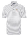 Texas Rio Grande Valley Vaqueros Cutter & Buck Virtue Eco Pique Stripe Recycled Mens Big and Tall Polo Polished Medium Gray Mannequin Thumbnail Image