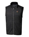 View image 3: Texas Rio Grande Valley Vaqueros Cutter & Buck Mainsail Sweater-Knit Mens Big & Tall Full Zip Vest Charcoal Heather Mannequin