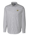Quinnipiac Bobcats Cutter & Buck Stretch Oxford Stripe Mens Big and Tall Long Sleeve Dress Shirt Charcoal Mannequin Thumbnail Image