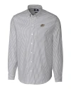 Texas El Paso Miners Cutter & Buck Stretch Oxford Stripe Mens Big and Tall Long Sleeve Dress Shirt Charcoal Mannequin Thumbnail Image