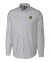 View image 2: Southeastern Louisiana Lions Cutter & Buck Easy Care Stretch Oxford Stripe Mens Big & Tall Long Sleeve Button Down Shirt Charcoal Mannequin