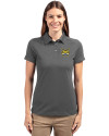 Quinnipiac Bobcats Cutter & Buck Advantage Eco Tri-Blend Pique Womens Polo Elemental Grey Front Thumbnail Image