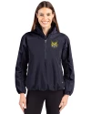 Quinnipiac Bobcats Cutter & Buck Charter Eco Recycled Womens Anorak Jacket Navy Blue Front Thumbnail Image