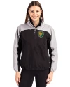 Southeastern Louisiana Lions Cutter & Buck Charter Eco Recycled Womens Anorak Jacket Black/Polished Front Thumbnail Image