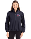 Fresno State Bulldogs Cutter & Buck Charter Eco Recycled Womens Anorak Jacket Navy Blue Front Thumbnail Image