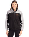 Texas State Bobcats Cutter & Buck Charter Eco Recycled Womens Anorak Jacket Black/Polished Front Thumbnail Image