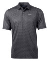 View image 3: NYU Violets Cutter & Buck Pike Banner Print Stretch Mens Big & Tall Polo Black Mannequin