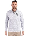 Embry-Riddle Eagles Cutter & Buck Traverse Stretch Eco Camo Print Quarter Zip Mens Big and Tall Pullover Charcoal Front Thumbnail Image