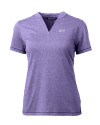NYU Violets Cutter & Buck Forge Eco Heathered Stretch Womens Blade Top College Purple Heather Mannequin Thumbnail Image