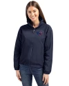 Jacksonville Jaguars Americana Cutter & Buck Charter Eco Recycled Womens Full-Zip Jacket Navy Blue Front Thumbnail Image