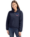 Indianapolis Colts Americana Cutter & Buck Charter Eco Recycled Womens Full-Zip Jacket Navy Blue Front Thumbnail Image