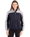 Baltimore Ravens Americana Cutter & Buck Charter Eco Recycled Womens Anorak Jacket Navy Blue/Polished Front Thumbnail Image