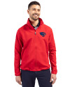 Jacksonville Jaguars Americana Cutter & Buck Charter Eco Recycled Mens Full-Zip Jacket Red Front Thumbnail Image