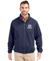 Green Bay Packers Americana Cutter & Buck Charter Eco Knit Recycled Big & Tall Full-Zip Jacket Navy Blue Front Thumbnail Image