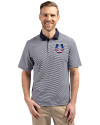 Indianapolis Colts Americana Cutter & Buck Virtue Eco Pique Micro Stripe Recycled Mens Polo Navy Blue/White Front Thumbnail Image