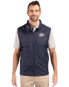 Kansas City Chiefs Americana Cutter & Buck Stealth Recycled Hybrid Quilted Mens Windbreaker Vest Liberty Navy Front Thumbnail Image