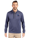 Cincinnati Bengals Americana Cutter & Buck Stealth Heathered Quarter Zip Mens Pullover Liberty Navy Front Thumbnail Image