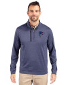 Atlanta Falcons Americana Cutter & Buck Stealth Heathered Quarter Zip Mens Pullover Liberty Navy Front Thumbnail Image