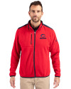 Chicago Bears Americana Cutter & Buck Cascade Eco Sherpa Mens Big & Tall Fleece Jacket Red/Navy Blue Front Thumbnail Image