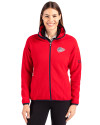 Kansas City Chiefs Americana Cutter & Buck Cascade Epic Comfort Recycled Sherpa Fleece Womens Full Zip Jacket Red/Navy Blue Front Thumbnail Image