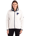 Atlanta Falcons Americana Cutter & Buck Cascade Eco Fleece Womens Full Zip Jacket Shell/Navy Blue Front Thumbnail Image