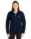 Arizona Cardinals Americana Cutter & Buck Cascade Eco Fleece Womens Full Zip Jacket Navy Blue Front Thumbnail Image