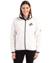 View image 7: Detroit Lions Americana Cutter & Buck Cascade Epic Comfort Recycled Sherpa Fleece Womens Full Zip Jacket Shell/Navy Blue Front