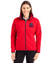 Green Bay Packers Americana Cutter & Buck Cascade Eco Fleece Womens Full Zip Jacket Red/Navy Blue Front Thumbnail Image