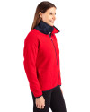 Green Bay Packers Americana Cutter & Buck Cascade Eco Fleece Womens Full Zip Jacket Red/Navy Blue Side Thumbnail Image