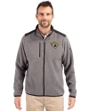 Jacksonville Jaguars Cutter & Buck Cascade Eco Fleece Mens Full Zip Jacket Elemental Grey/Black Front Thumbnail Image