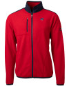 Carolina Panthers Americana Cutter & Buck Cascade Eco Fleece Mens Full Zip Jacket Red/Navy Blue Mannequin Thumbnail Image