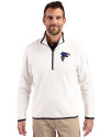 Atlanta Falcons Americana Cutter & Buck Cascade Eco Fleece Mens Quarter Zip Jacket Shell/Navy Blue Front Thumbnail Image