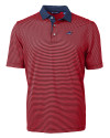 Carolina Panthers Americana Cutter & Buck Virtue Eco Pique Micro Stripe Recycled Mens Big & Tall Polo Red/Navy Blue Mannequin Thumbnail Image