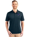 Atlanta Falcons Americana Cutter & Buck Prospect Eco Textured Stretch Recycled Mens Big & Tall Polo Navy Blue Front Thumbnail Image