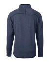 Carolina Panthers Americana Cutter & Buck Mainsail Sweater-Knit Mens Big and Tall Half Zip Pullover Jacket Liberty Navy Heather Mannequin Back Thumbnail Image