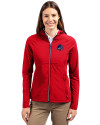 Miami Dolphins Americana Cutter & Buck Adapt Eco Knit Hybrid Recycled Womens Full Zip Jacket Red Front Thumbnail Image