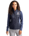 Green Bay Packers Americana Cutter & Buck Stealth Hybrid Quilted Womens Full Zip Windbreaker Jacket Liberty Navy Front Thumbnail Image
