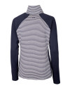 Detroit Lions Americana Cutter & Buck Forge Tonal Stripe Stretch Half Zip Womens Top Liberty Navy Mannequin Back Thumbnail Image