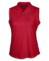 Carolina Panthers Americana Cutter & Buck Forge Stretch Womens Sleeveless Polo Cardinal Red Mannequin Thumbnail Image