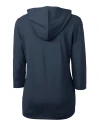 Carolina Panthers Americana Cutter & Buck Virtue Eco Pique Recycled Half Zip Pullover Womens Hoodie Navy Blue Mannequin Back Thumbnail Image