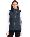 Indianapolis Colts Americana Cutter & Buck Mainsail Sweater Knit Womens Asymmetrical Vest Liberty Navy Heather Front Thumbnail Image