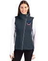 Indianapolis Colts Americana Cutter & Buck Mainsail Sweater Knit Womens Asymmetrical Vest Liberty Navy Heather Front Thumbnail Image
