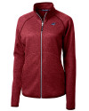 Carolina Panthers Americana Cutter & Buck Mainsail Sweater-Knit Womens Full Zip Jacket Cardinal Red Heather Mannequin Thumbnail Image