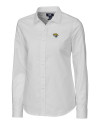 Jacksonville Jaguars Cutter & Buck Stretch Oxford Womens Long Sleeve Dress Shirt White Mannequin Thumbnail Image